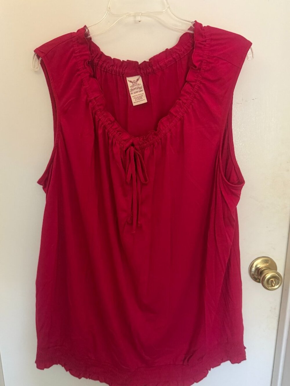 Faded Glory Cranberry Red Peasant Blouse W 3X